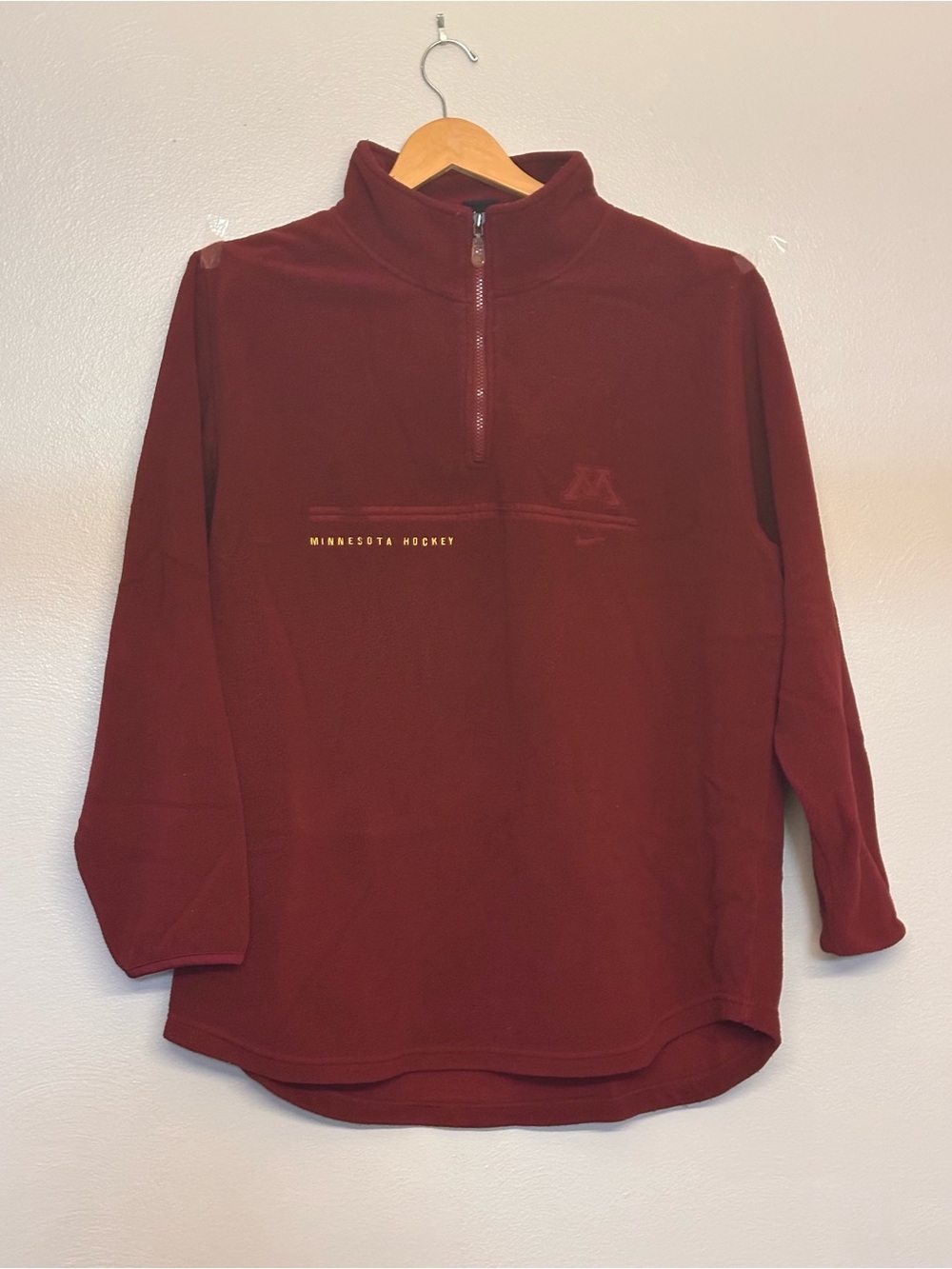 Nike Maroon Quarter-Zip Fleece Pullover